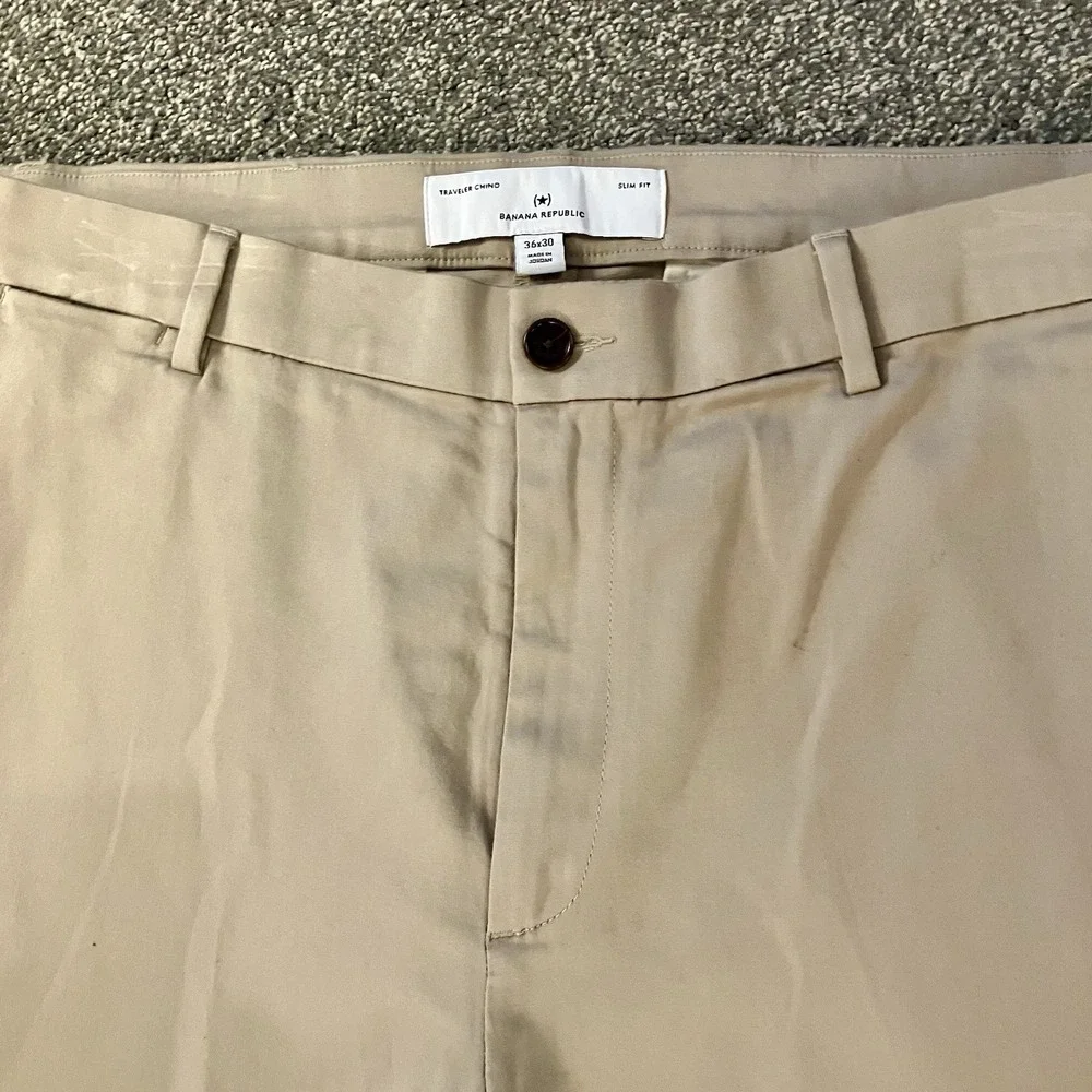 Banana Republic‎ Slim Fit Chinos Khaki Traveler Pants Men's 36x30 Stretch